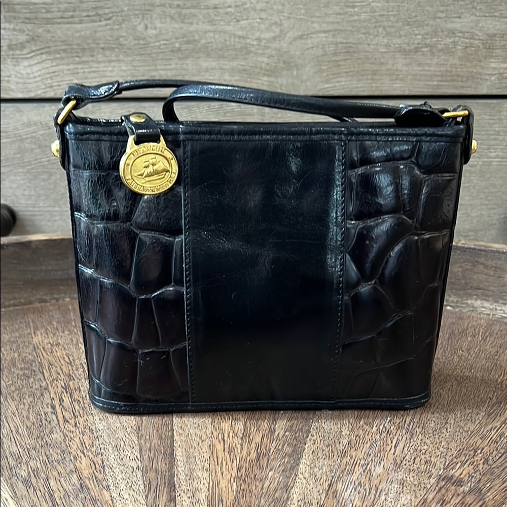 Vintage Brahmin Black Croc Embossed Crossbody - Picture 5 of 7